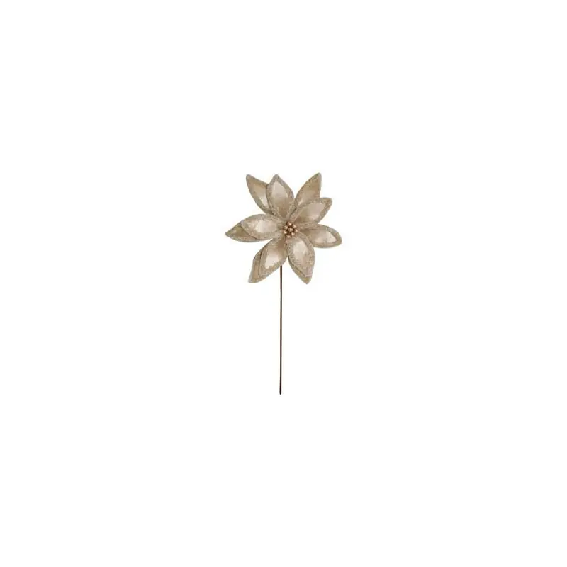 Fatto A Mano Fiore Doppia Stella Crema 57x33cm Decorazione Natalizia