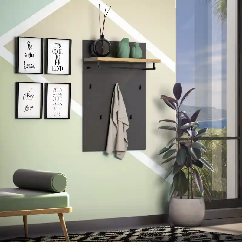 Pannello appendiabiti Idea bianco rovere moderno salvaspazio Saldi