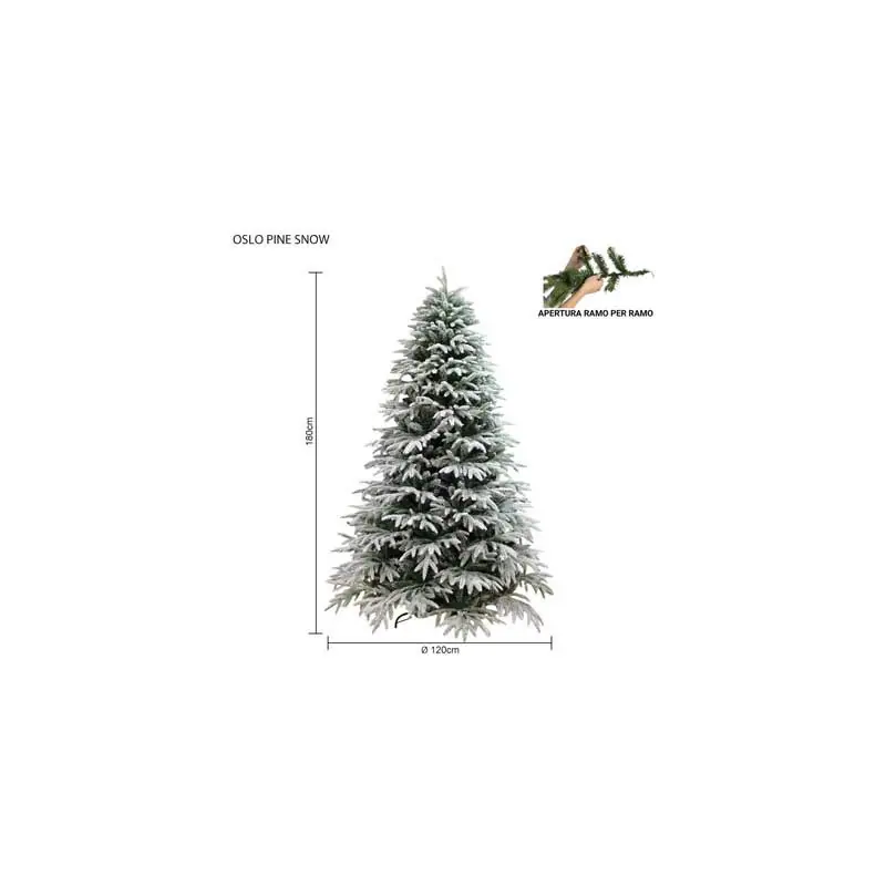 Albero Oslo Pine Snow innevato 180 cm in PE PVC Natale Direttamente Dal Produttore