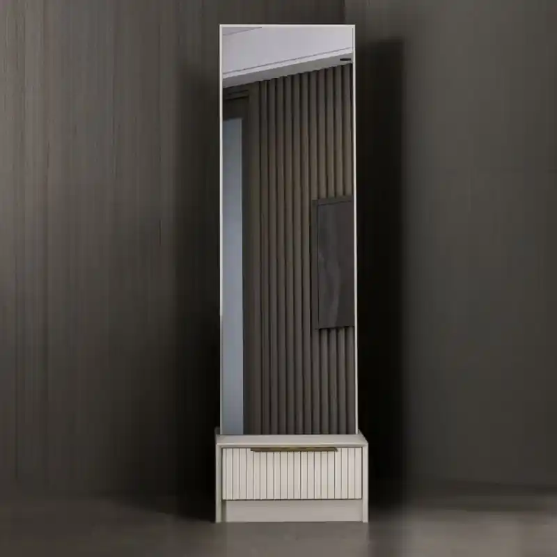Specchio con base cassetto Kale cashmere effetto cannettato Spedizione Gratuita