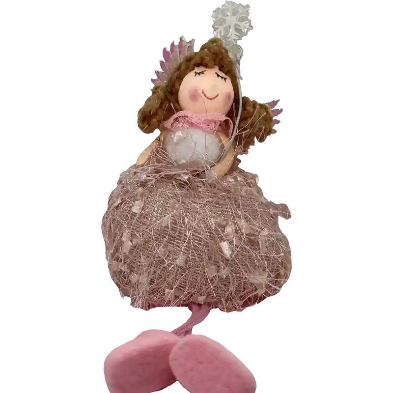 Nuova Collezione Set 2 Angeli Filanti Rosa - Decorazioni Natalizie Eleganti
