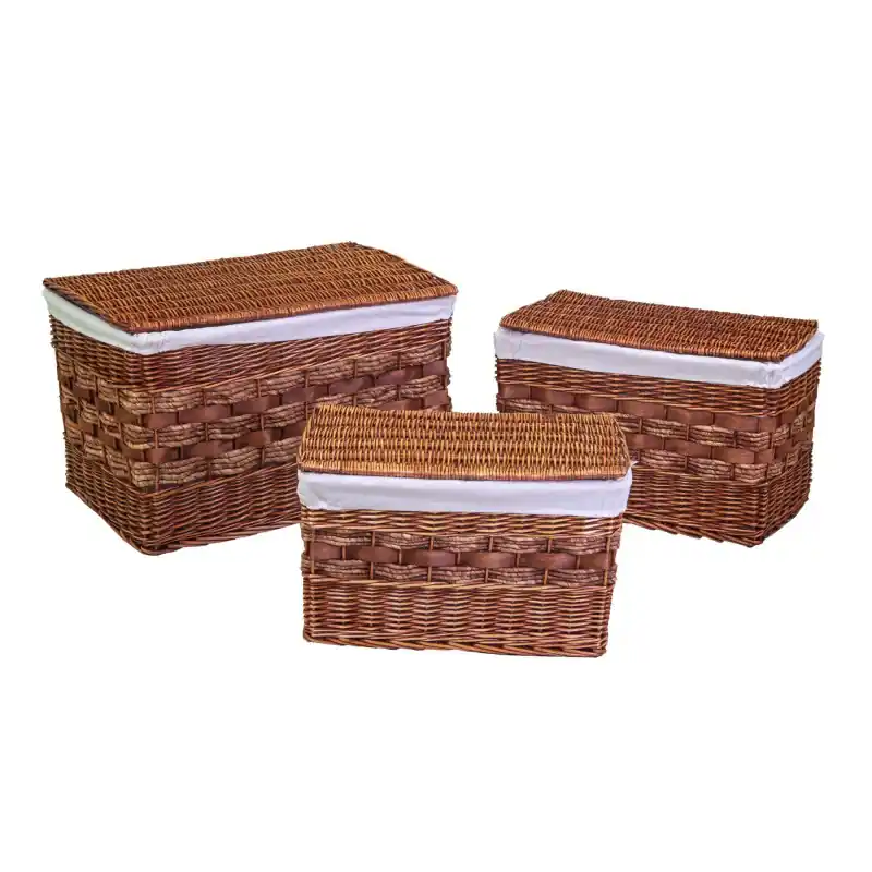 Baule vimini noce con fodera rettangolare 76x47xH47 cm elegante Garanzia Inclusa