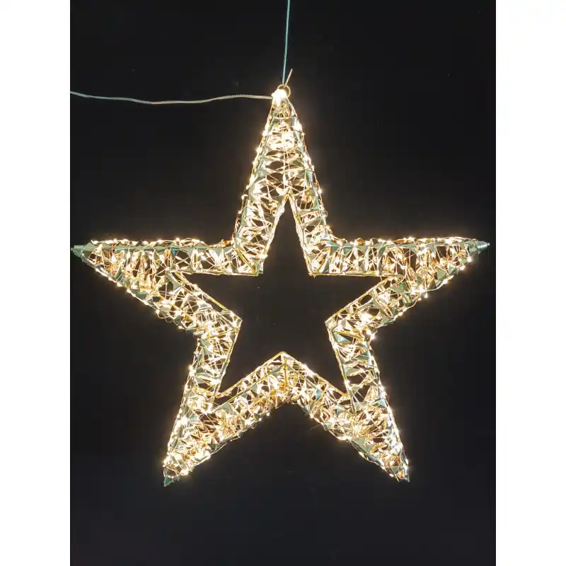 Promozione Stella con LED oro 58x7x58 cm 720L luce natalizia decorativa