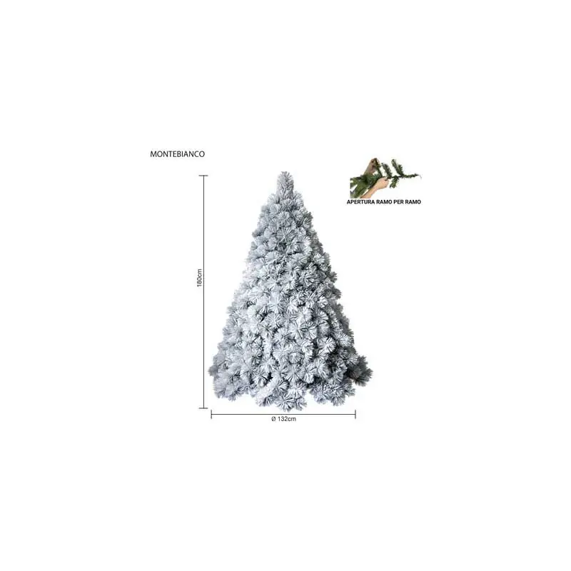 In Voga Albero Montebianco innevato 180 cm in PVC Needle realistico