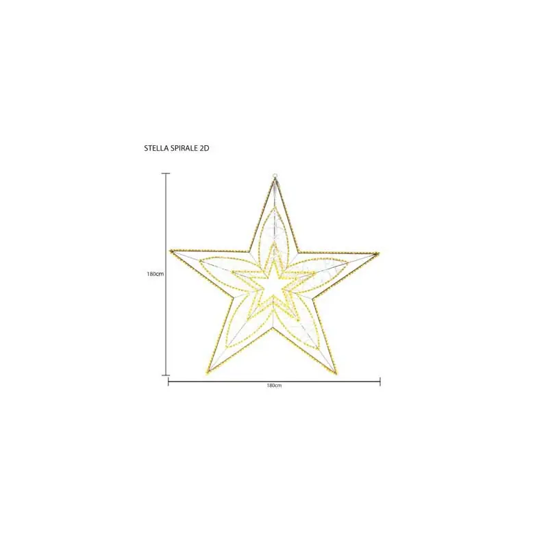 Stella Spirale LED 2D 180x180cm Bianco Freddo e Caldo Consegna Rapida