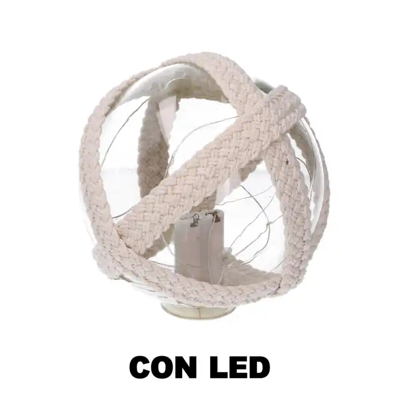 Scelto Dai Clienti Lampada palla vetro mare con led e corda azzurro Ø15,2 cm