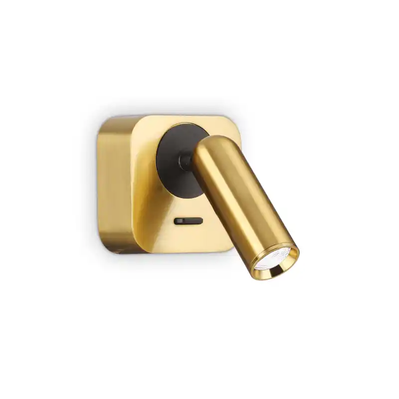 Lampada da parete Bean AP Square Ottone Ideal Lux moderna e compatta Ordine In Blocco